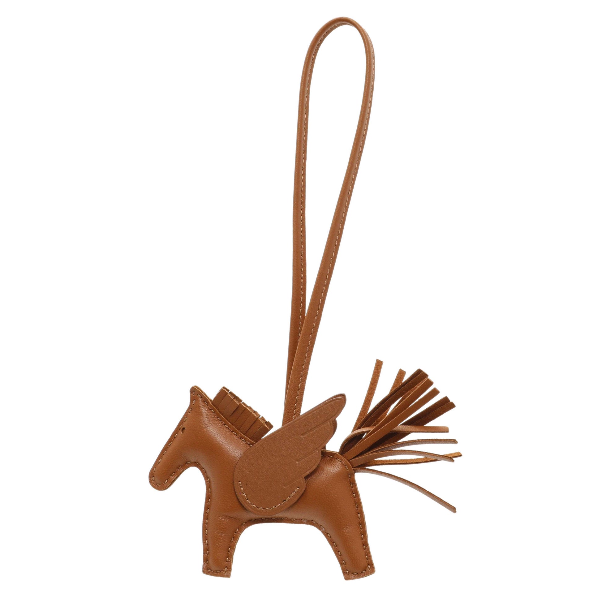 Exclusive Hermes Milo Gold Lambskin Grigri Rodeo Pegase Horse Bag Charm PM — Side View