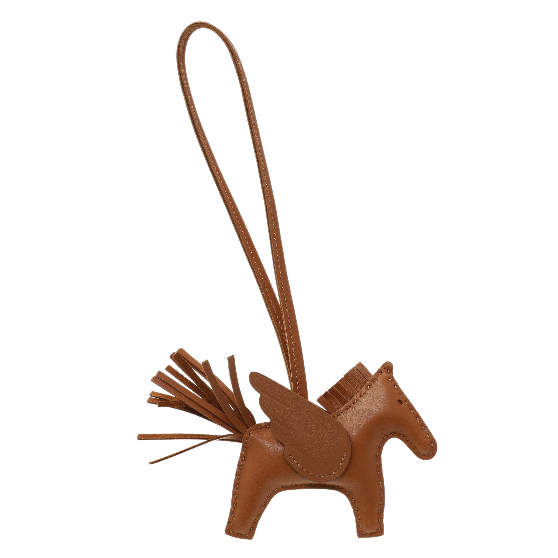 Exclusive Hermes Milo Gold Lambskin Grigri Rodeo Pegase Horse Bag Charm PM — Front View