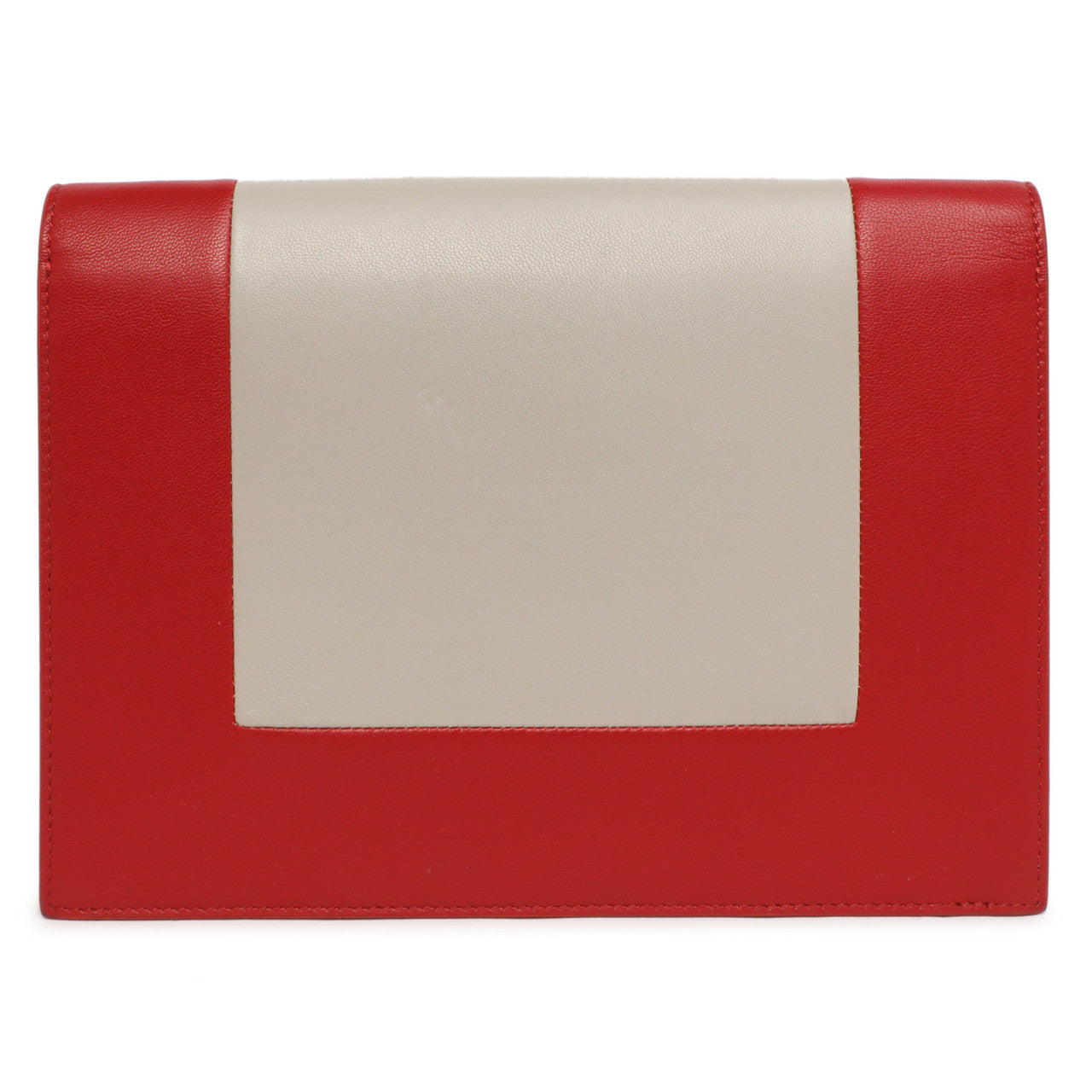 Exclusive Celine Lambskin Frame Evening Chain Clutch — Back View