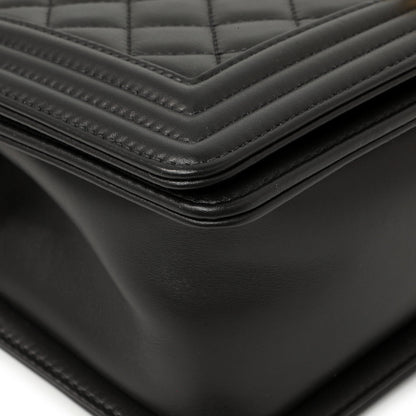 Exclusive Chanel Black Quilted Calfskin Medium Boy Bag — Detail View