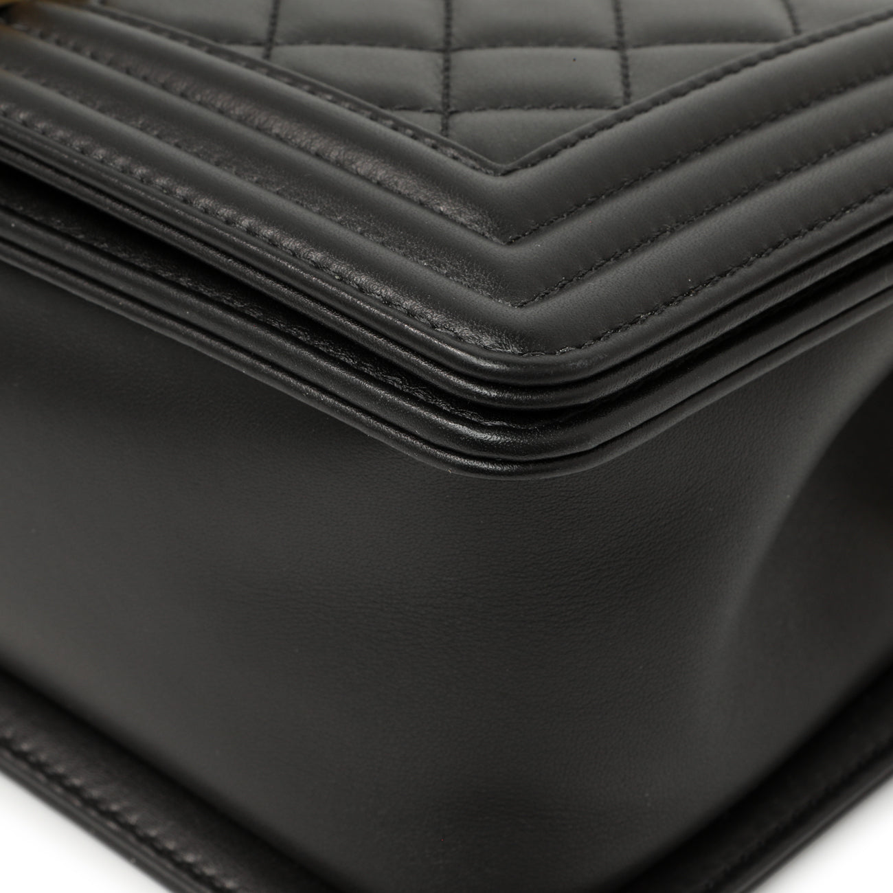 Exclusive Chanel Black Quilted Calfskin Medium Boy Bag — Lifestyle View