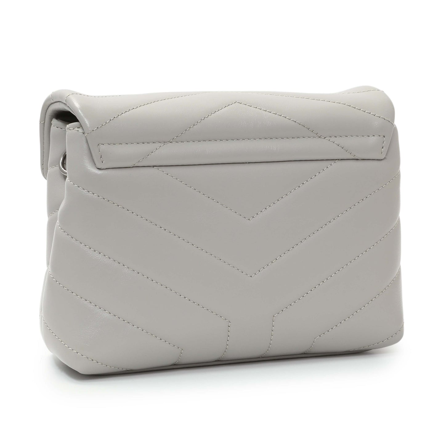 Exclusive Saint Laurent Grey Calfskin Monogram Toy Loulou Crossbody — Side View