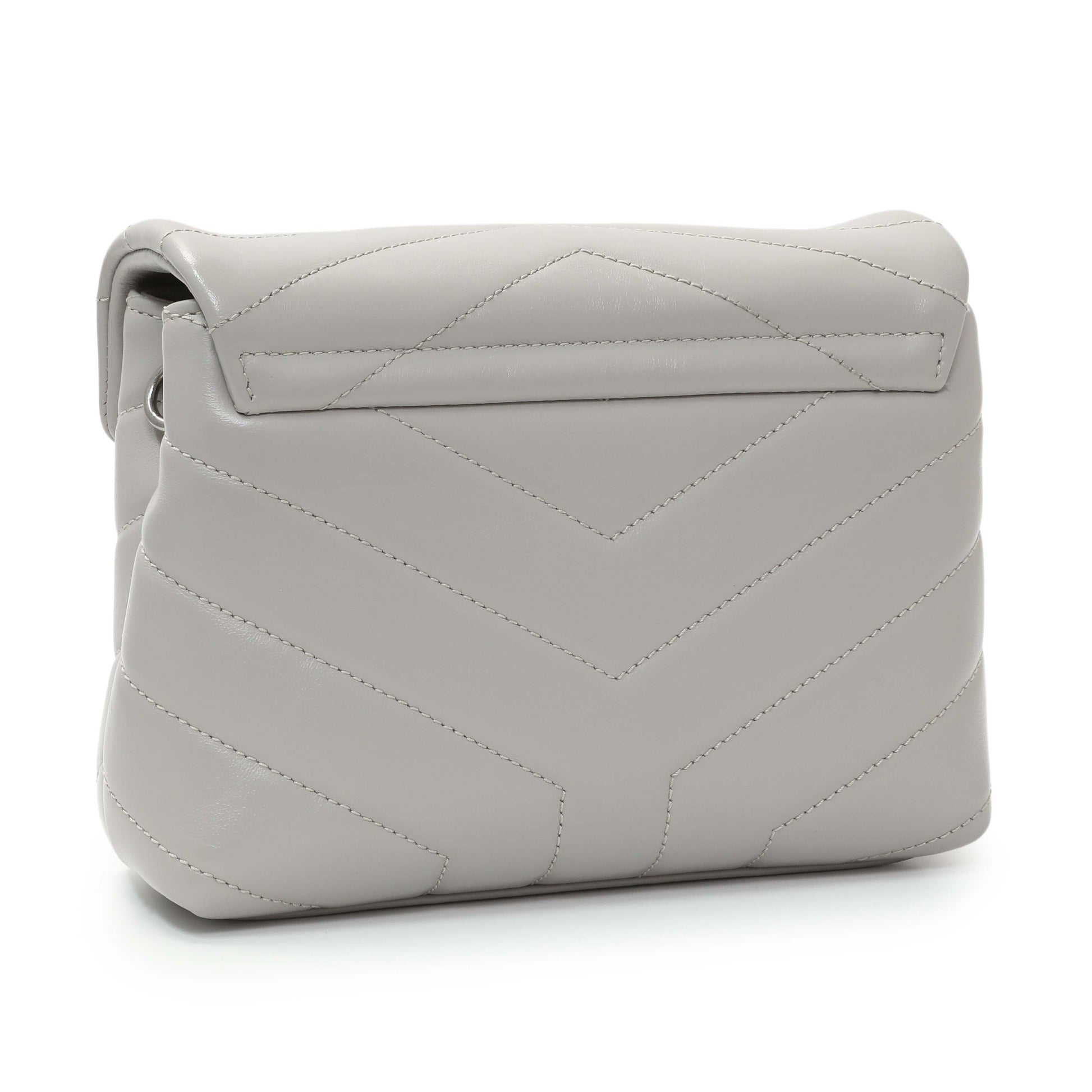 Exclusive Saint Laurent Grey Calfskin Monogram Toy Loulou Crossbody — Side View