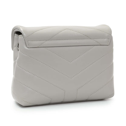 Exclusive Saint Laurent Grey Calfskin Monogram Toy Loulou Crossbody — Side View
