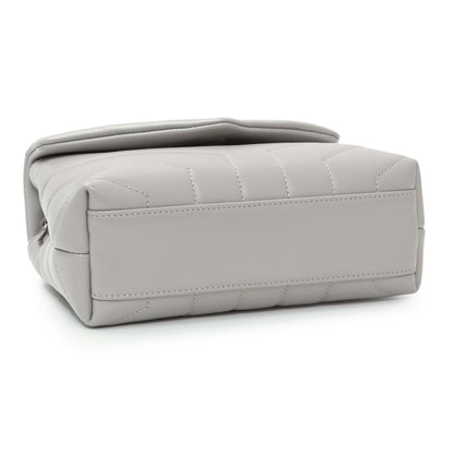 Exclusive Saint Laurent Grey Calfskin Monogram Toy Loulou Crossbody — Back View