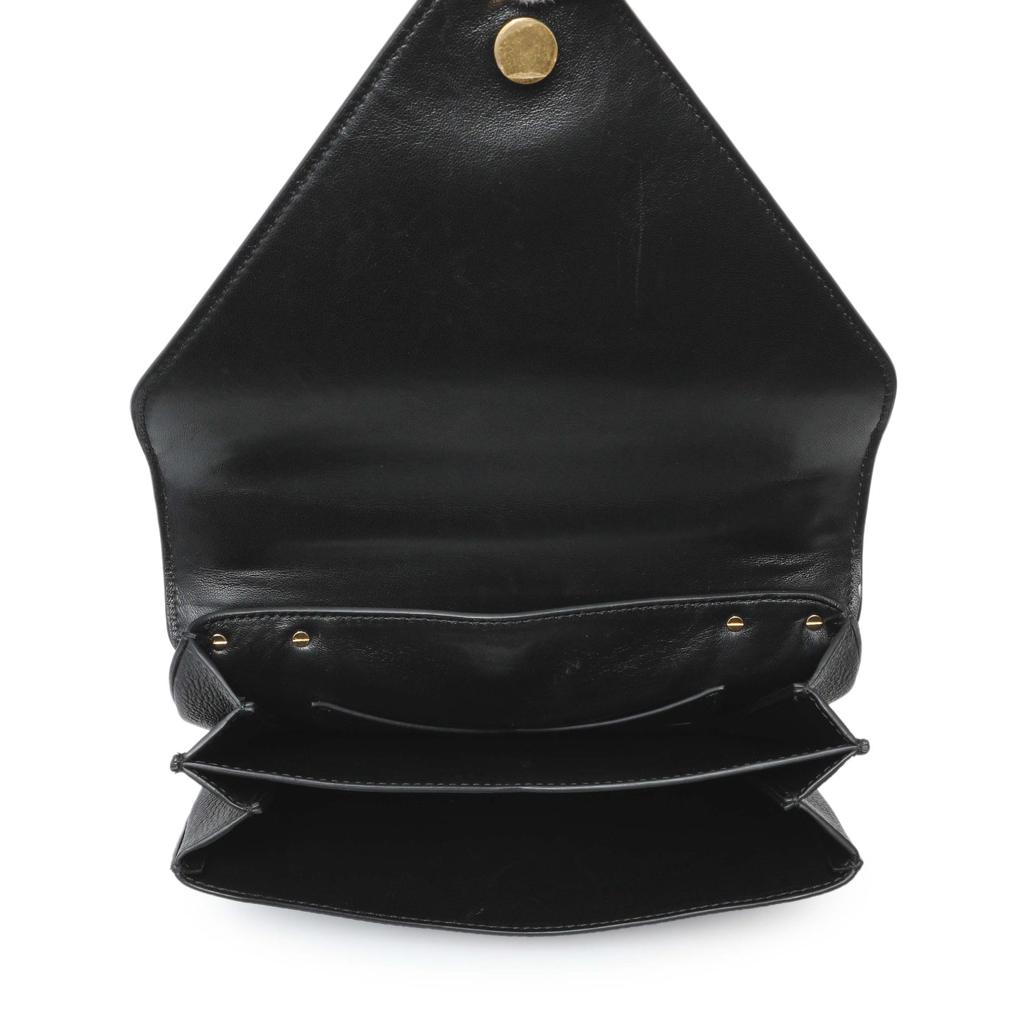 Exclusive Bottega Veneta Black The Mount Small Leather Shoulder Bag — Top View