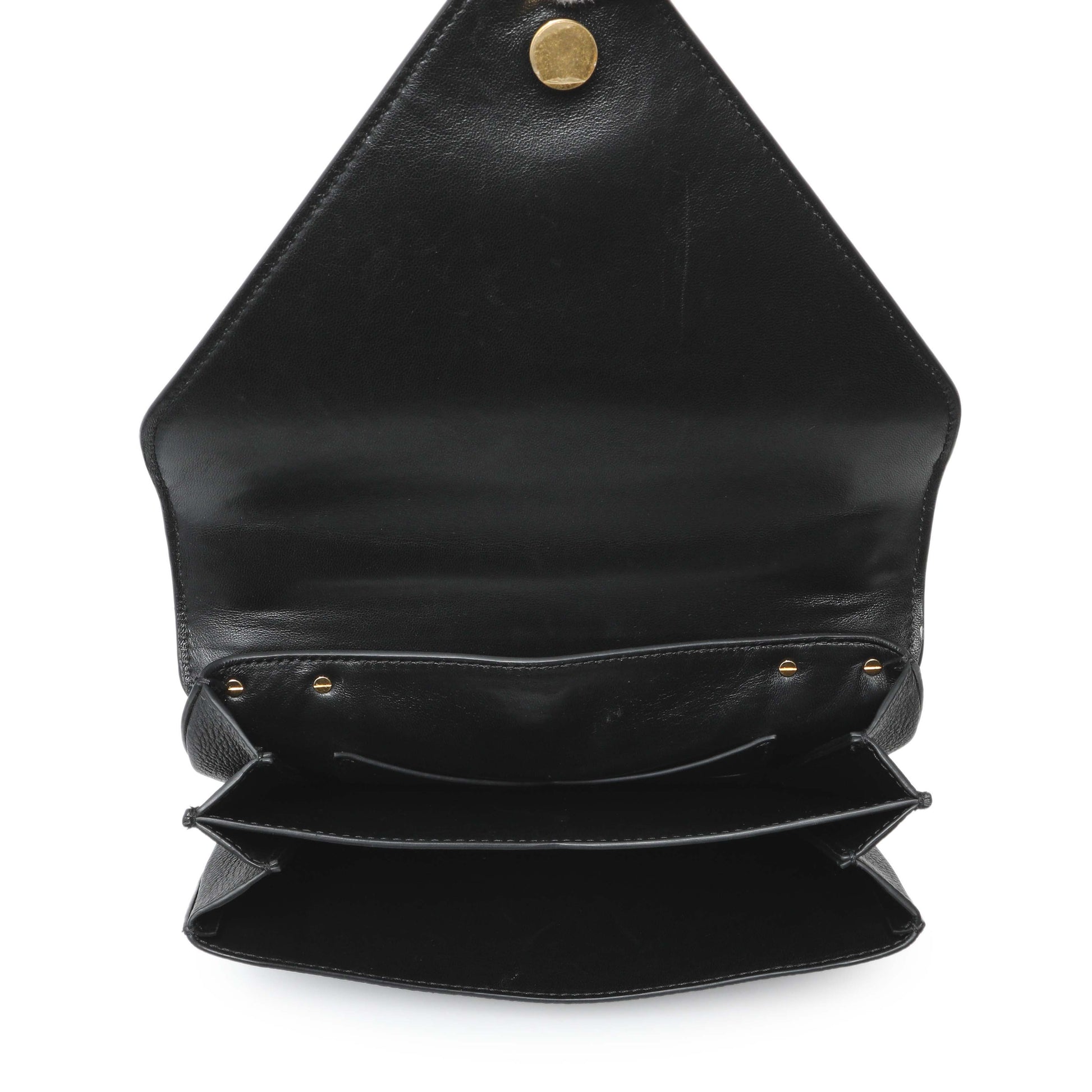 Exclusive Bottega Veneta Black The Mount Small Leather Shoulder Bag — Top View