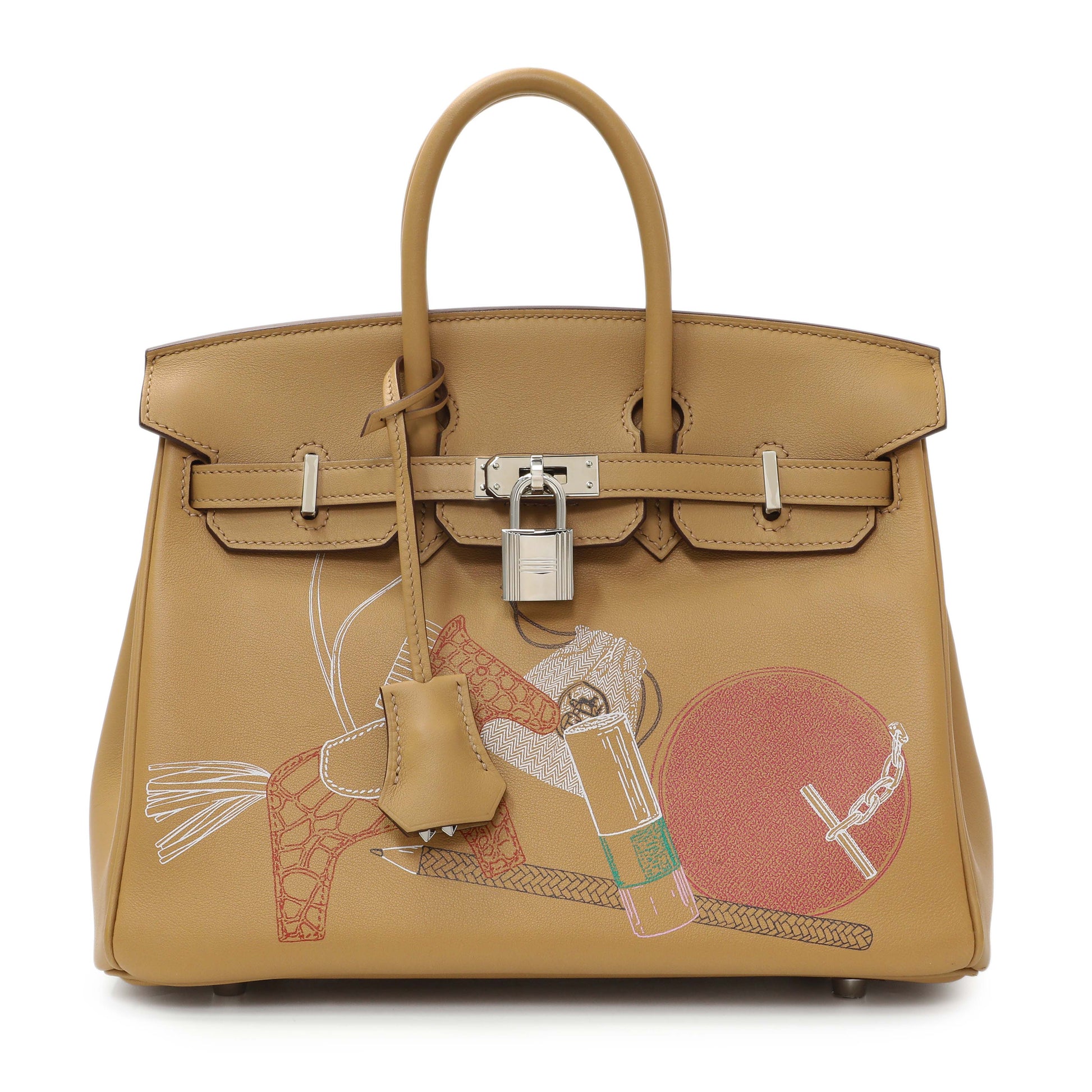 Exclusive Hermes Biscuit Swift In And Out Birkin 25 — Front View