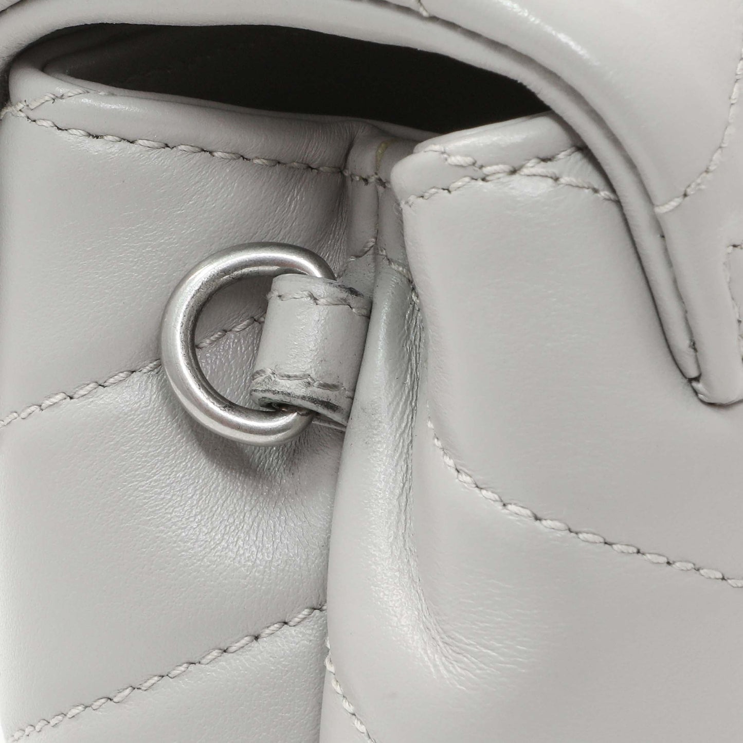 Exclusive Saint Laurent Grey Calfskin Monogram Toy Loulou Crossbody — Alternate View 8