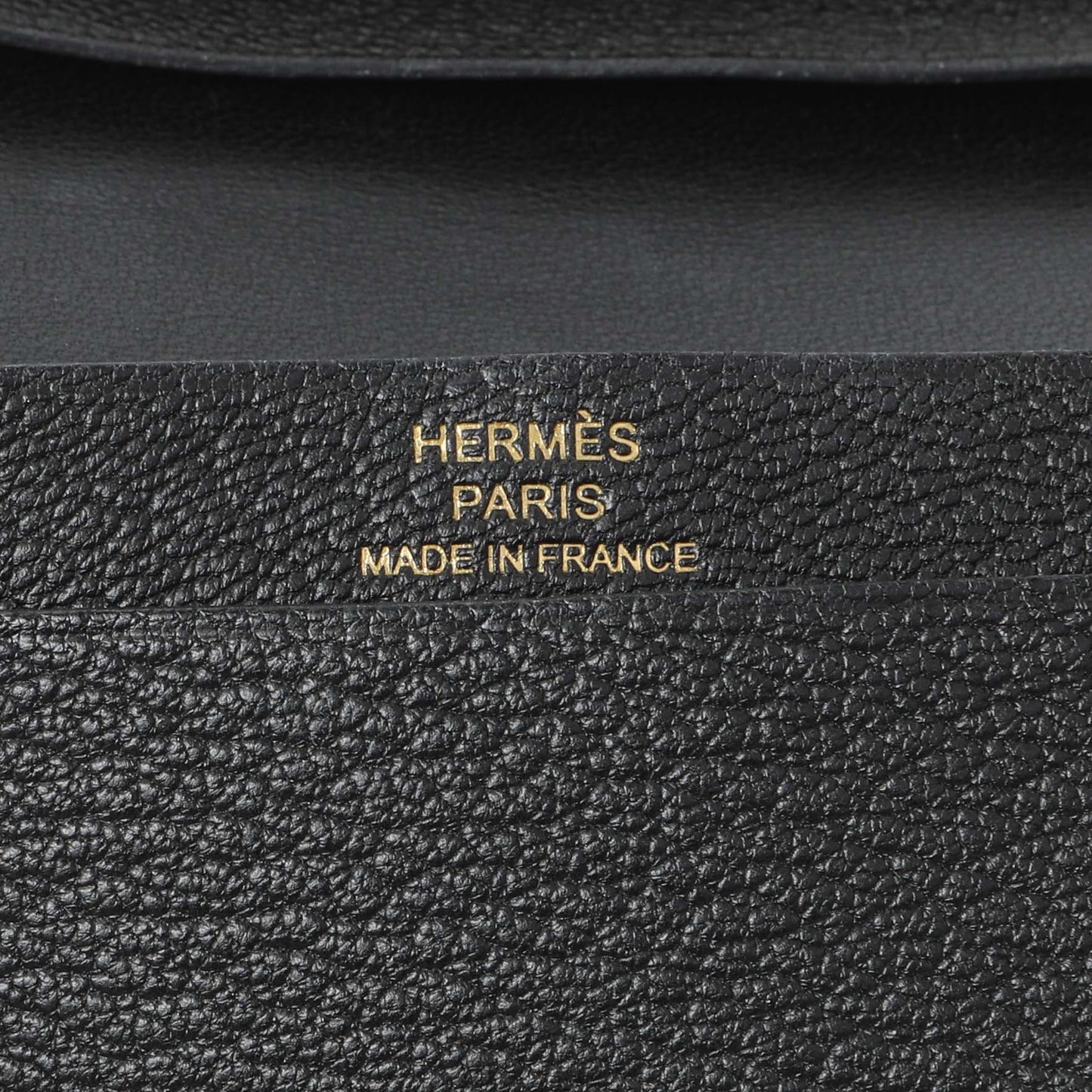 Exclusive Hermes Black Chevre Mysore Bearn Card Holder Wallet — Detail View