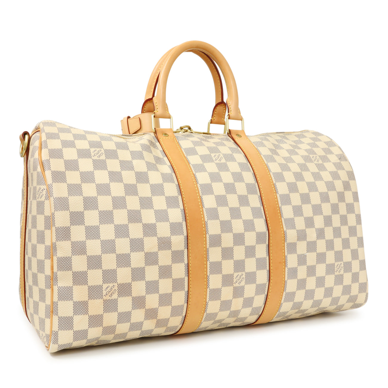 Exclusive Louis Vuitton Damier Azur Keepall Bandouliere 45 — Side View