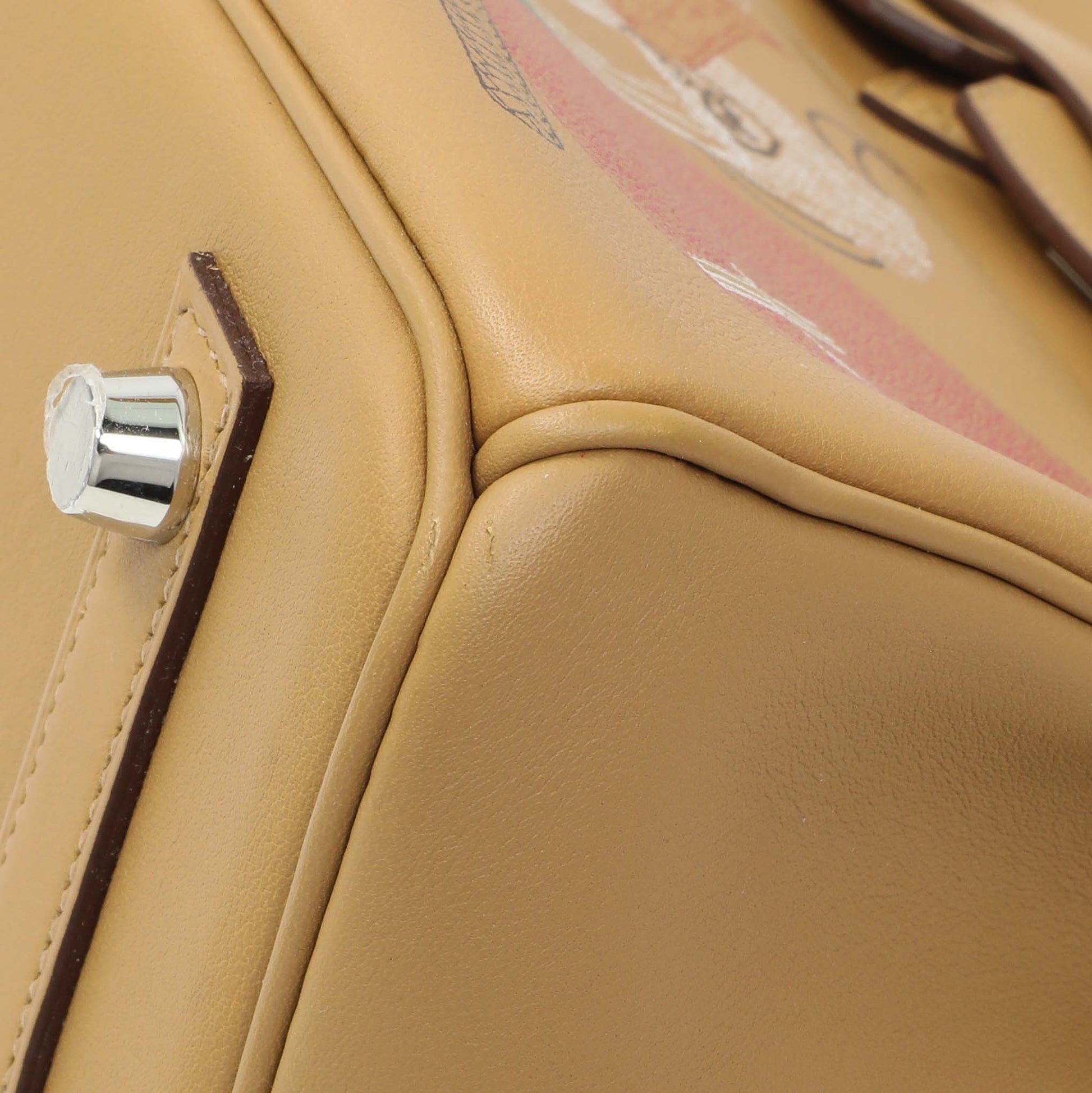 Exclusive Hermes Biscuit Swift In And Out Birkin 25 — Detail View