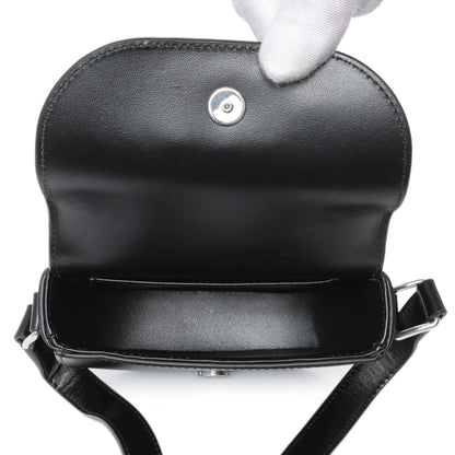 Exclusive Celine Black Shiny Calfskin Nano Triomphe Besace — Detail View