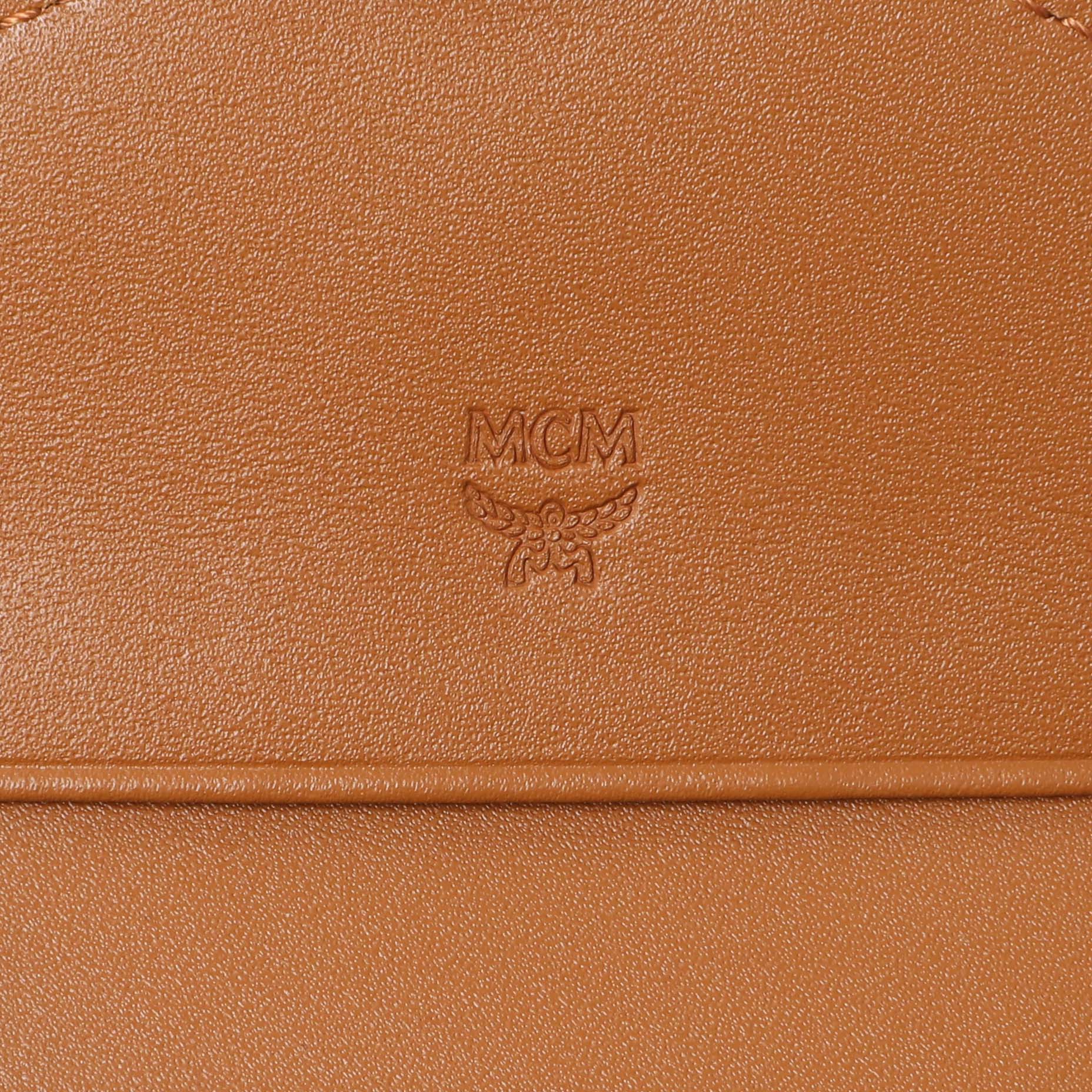 Exclusive MCM Cognac Visetos Tracy Wallet — Detail View