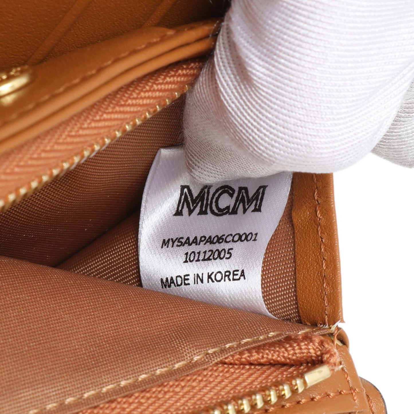Exclusive MCM Cognac Visetos Tracy Wallet — Lifestyle View