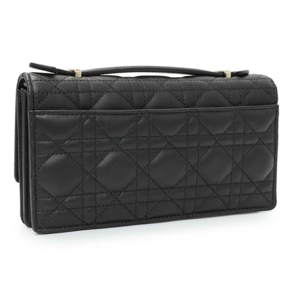 Exclusive Christian Dior Black Lambskin Cannage Mini My Dior Bag — Side View