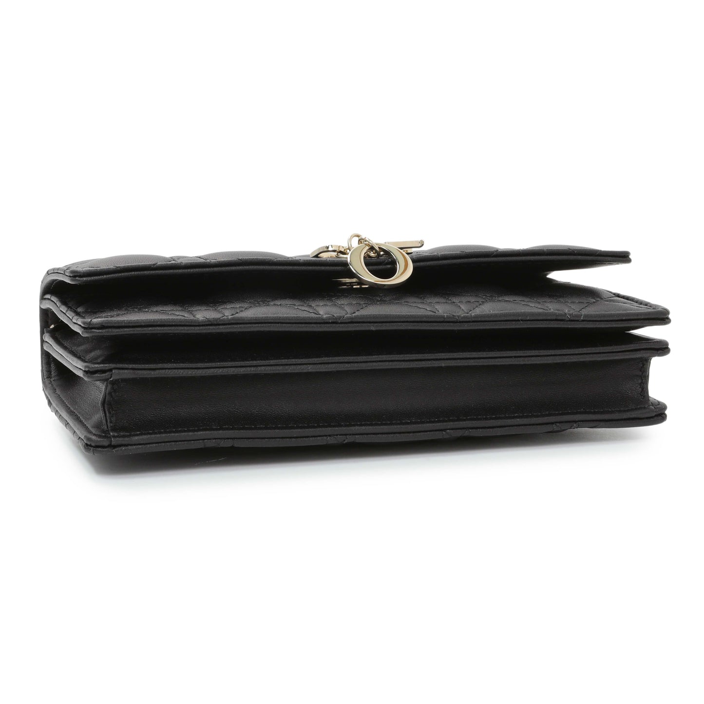 Exclusive Christian Dior Black Lambskin Cannage Mini My Dior Bag — Back View
