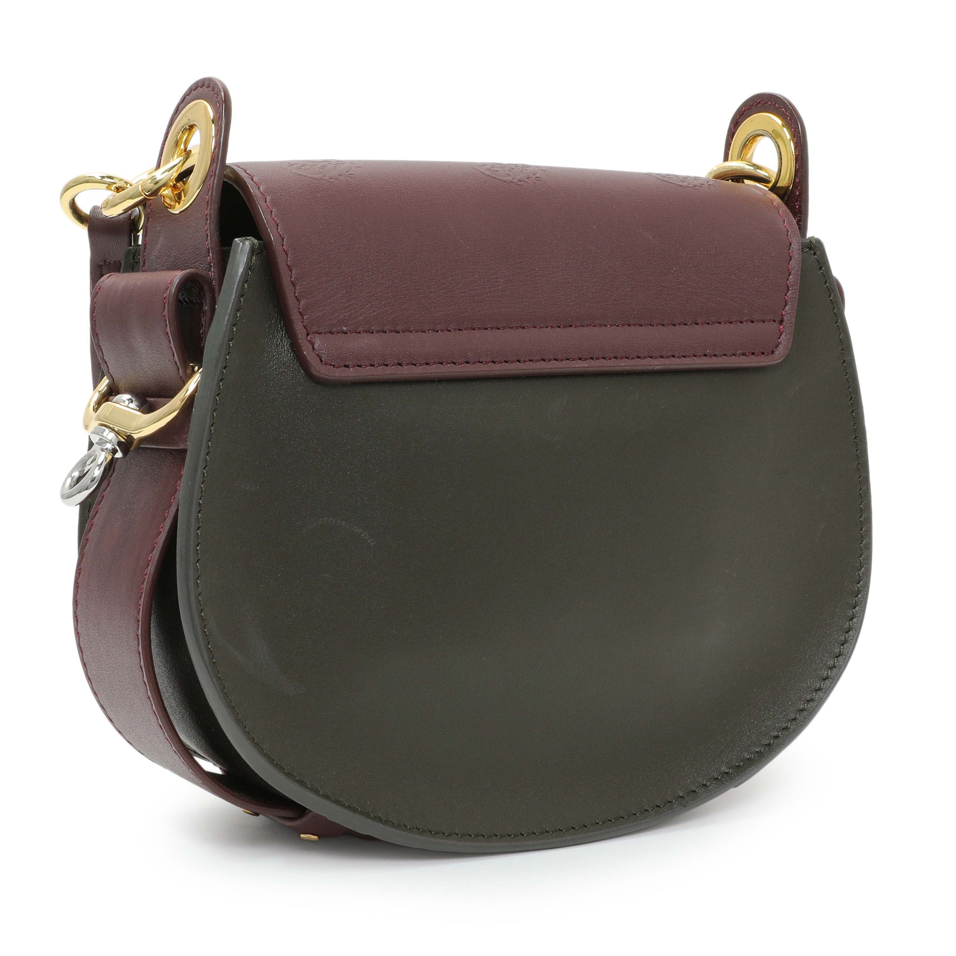 Exclusive Chloe Green Calfskin Little Horses Embroidered Small Tess Bag — Side View