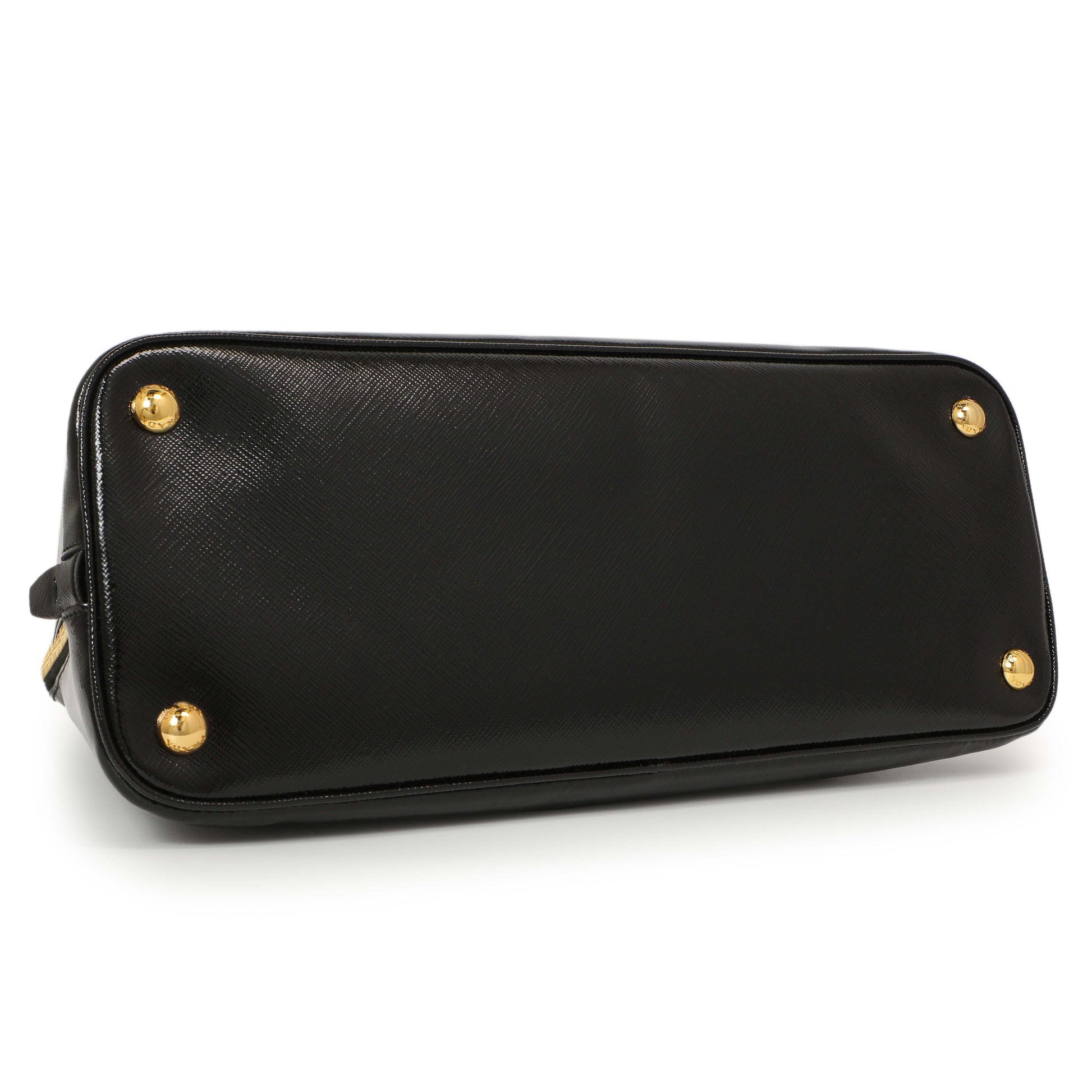 Exclusive Prada Black Saffiano Vernice Promenade Tote — Back View