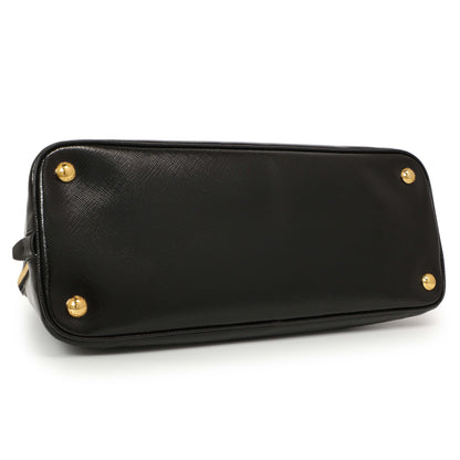 Exclusive Prada Black Saffiano Vernice Promenade Tote — Back View