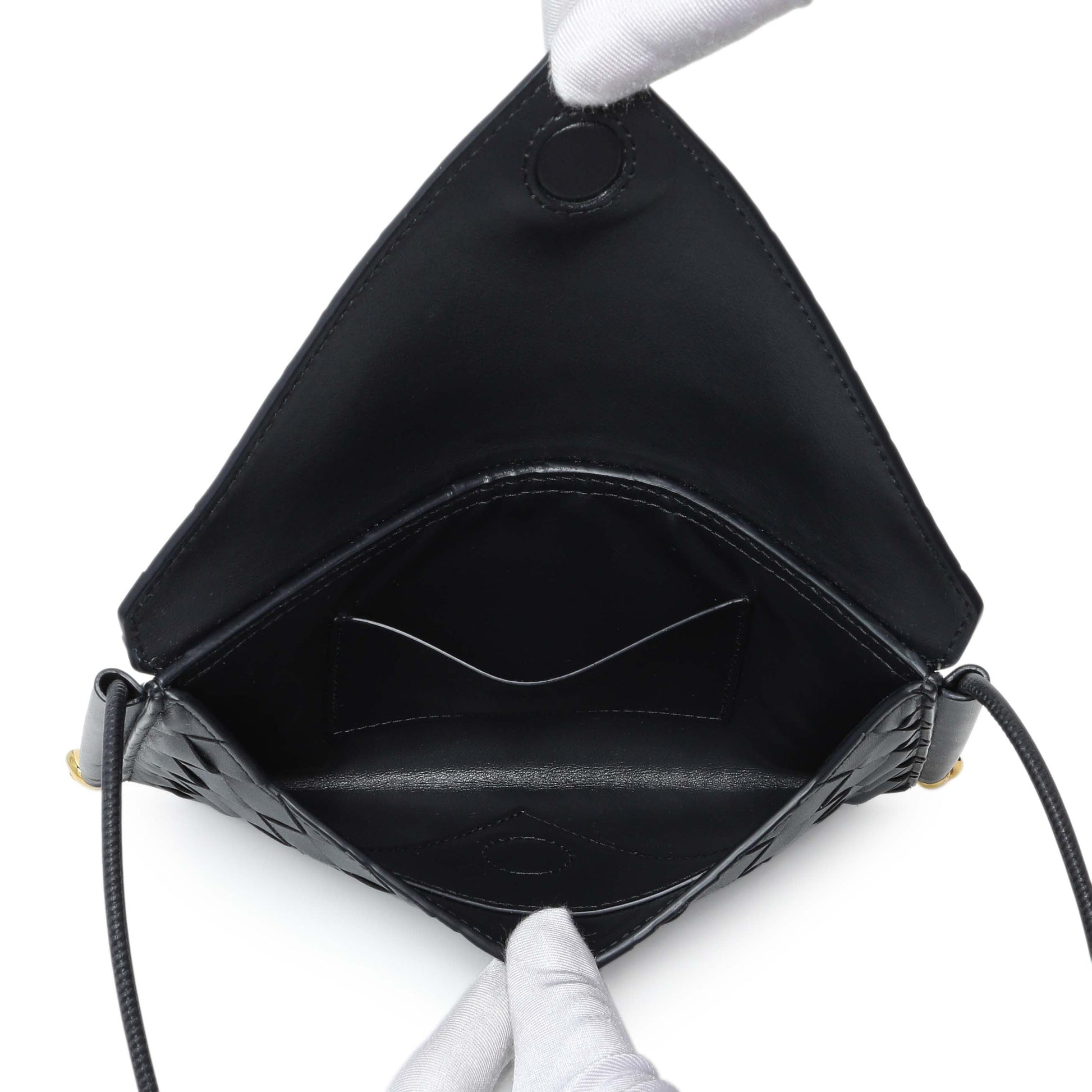 Exclusive Bottega Veneta Solstice Envelope Intrecciato Leather Crossbody — Detail View