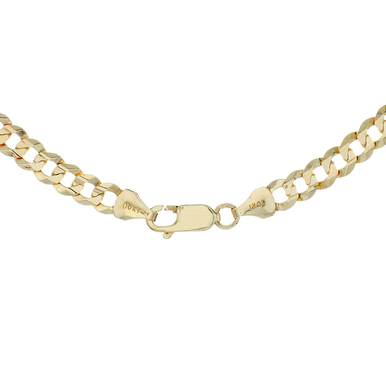 Exclusive 10K Yellow Gold Curb Link Chain   Necklace — Side View