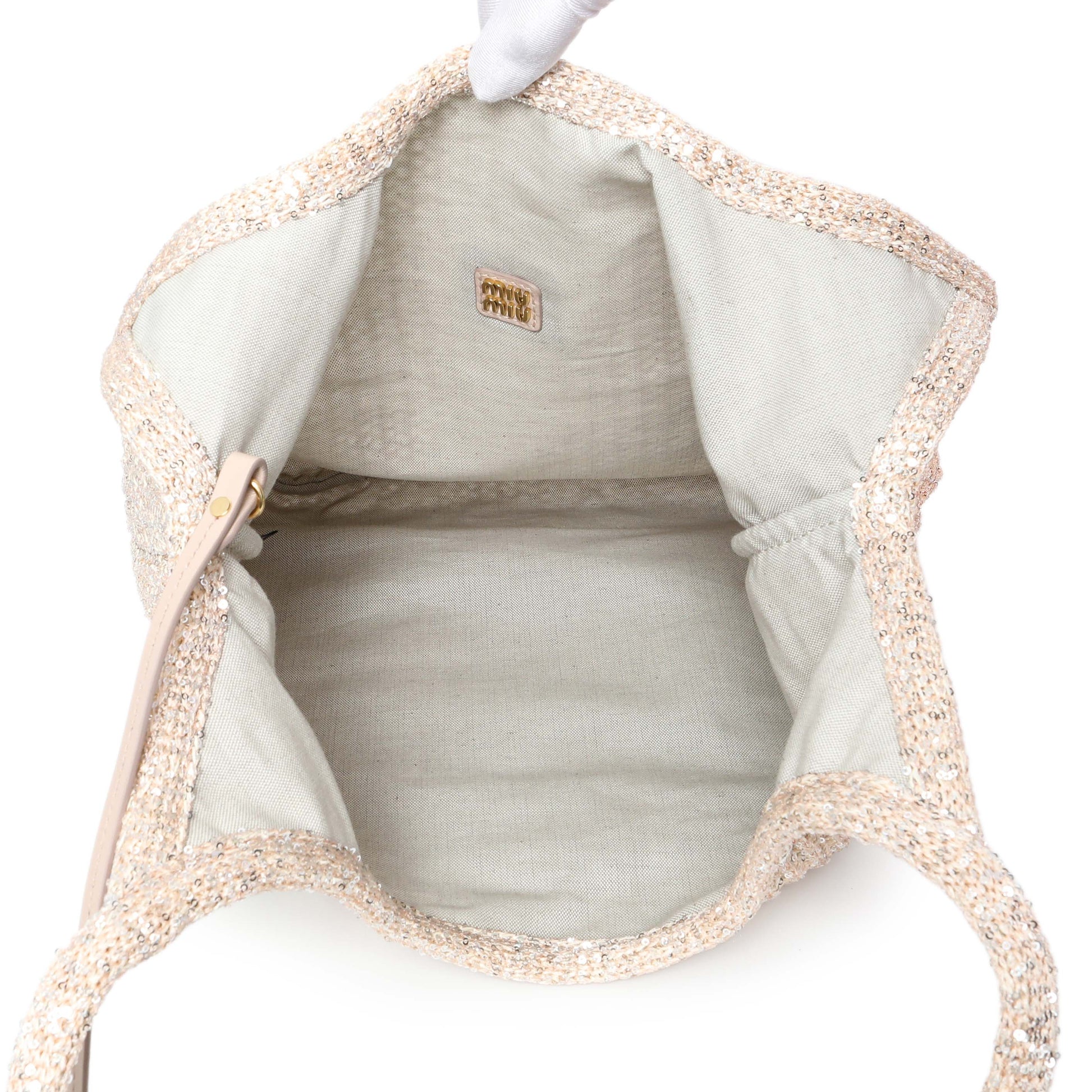 Exclusive Miu Miu Sequin Mesh Ivy Bag — Top View