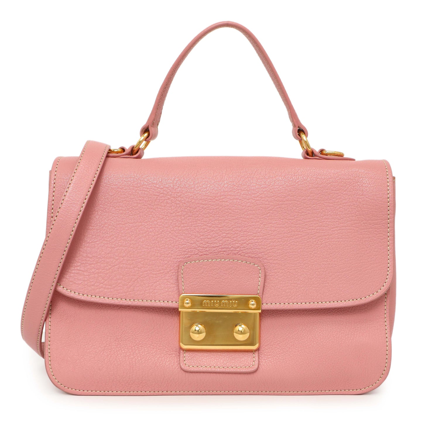 Exclusive Miu Miu Rosa Goatskin Madras Flap Shoulder Bag — Front View