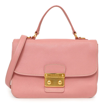 Exclusive Miu Miu Rosa Goatskin Madras Flap Shoulder Bag — Front View
