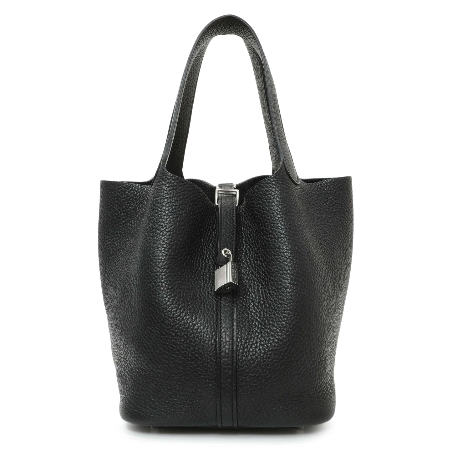 Exclusive Hermes Black Clemence Picotin 22 — Front View