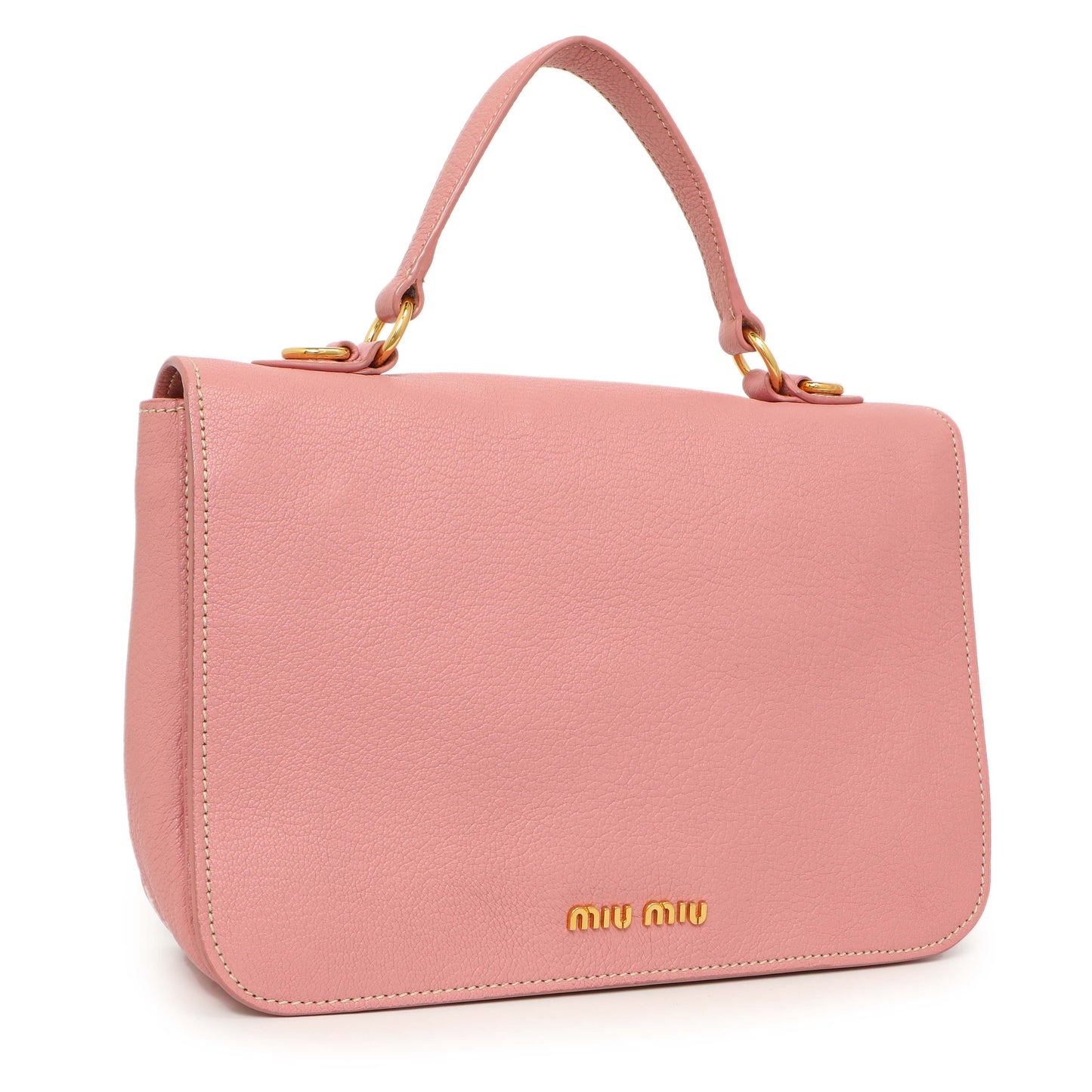 Exclusive Miu Miu Rosa Goatskin Madras Flap Shoulder Bag — Side View