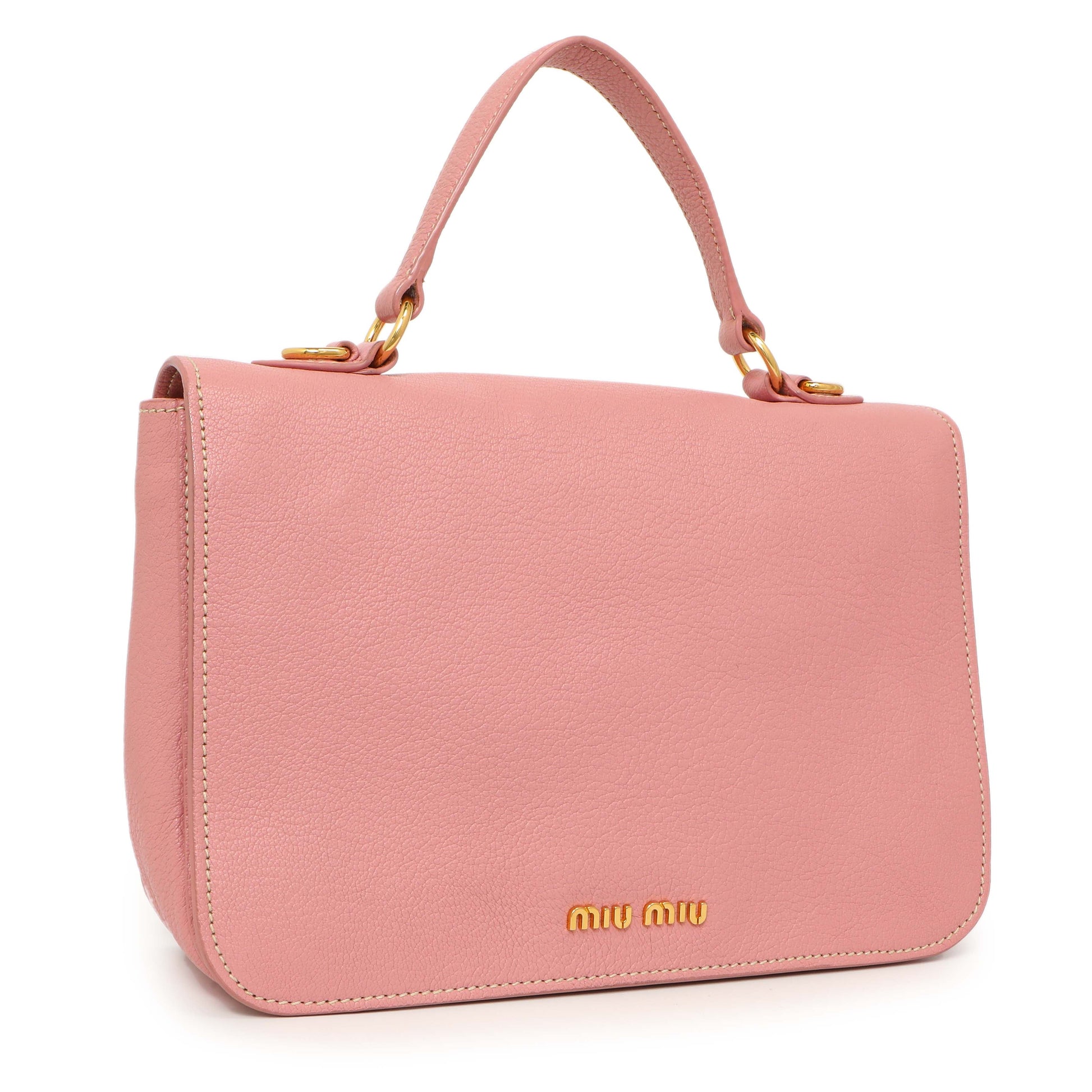 Exclusive Miu Miu Rosa Goatskin Madras Flap Shoulder Bag — Side View
