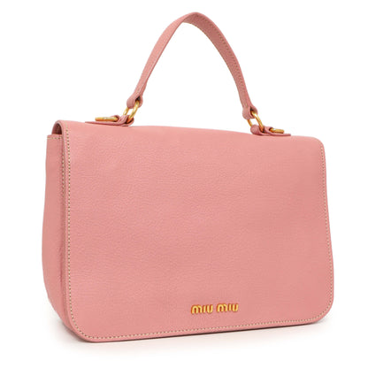 Exclusive Miu Miu Rosa Goatskin Madras Flap Shoulder Bag — Side View