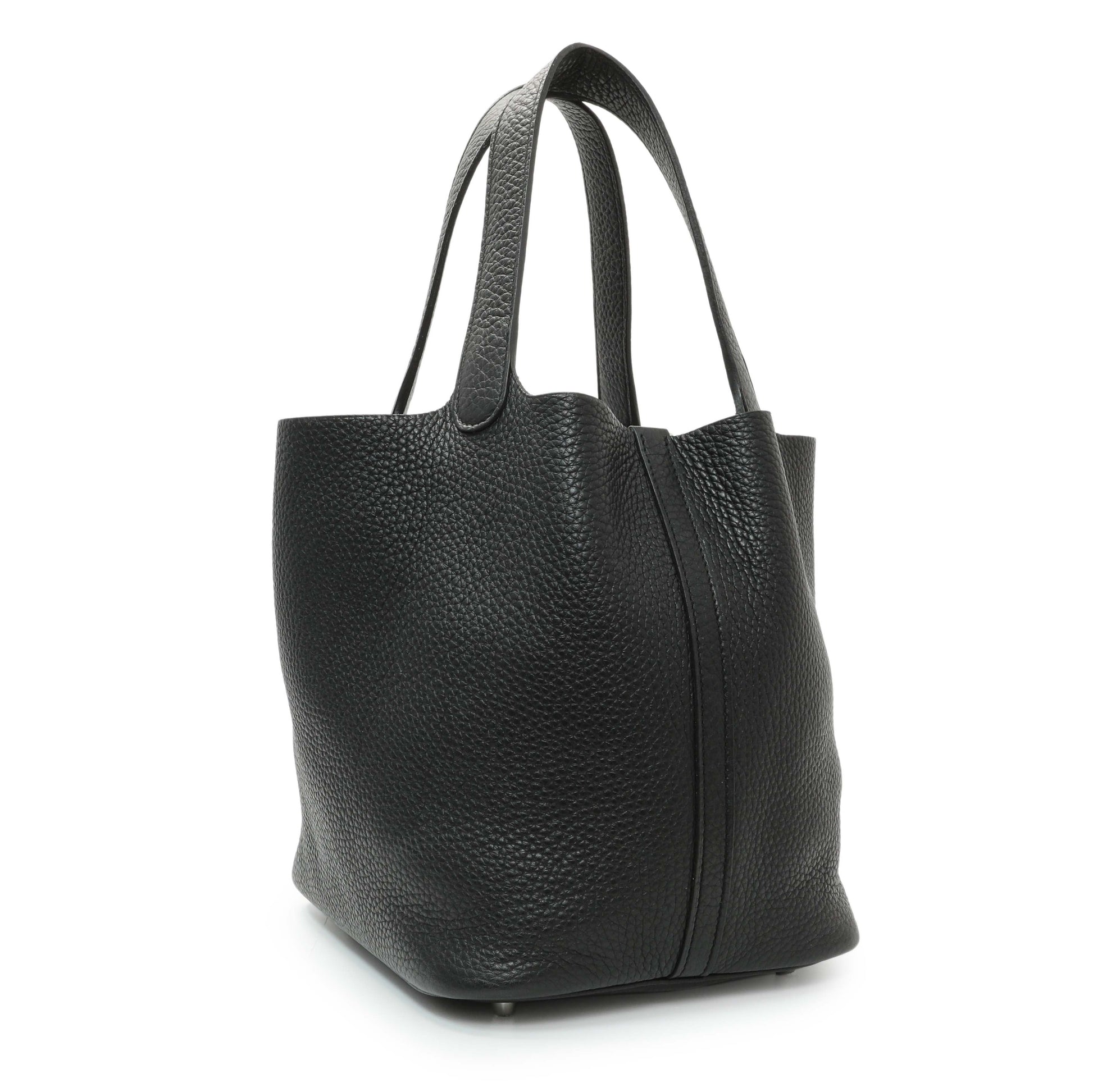 Exclusive Hermes Black Clemence Picotin 22 — Side View