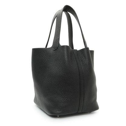 Exclusive Hermes Black Clemence Picotin 22 — Side View