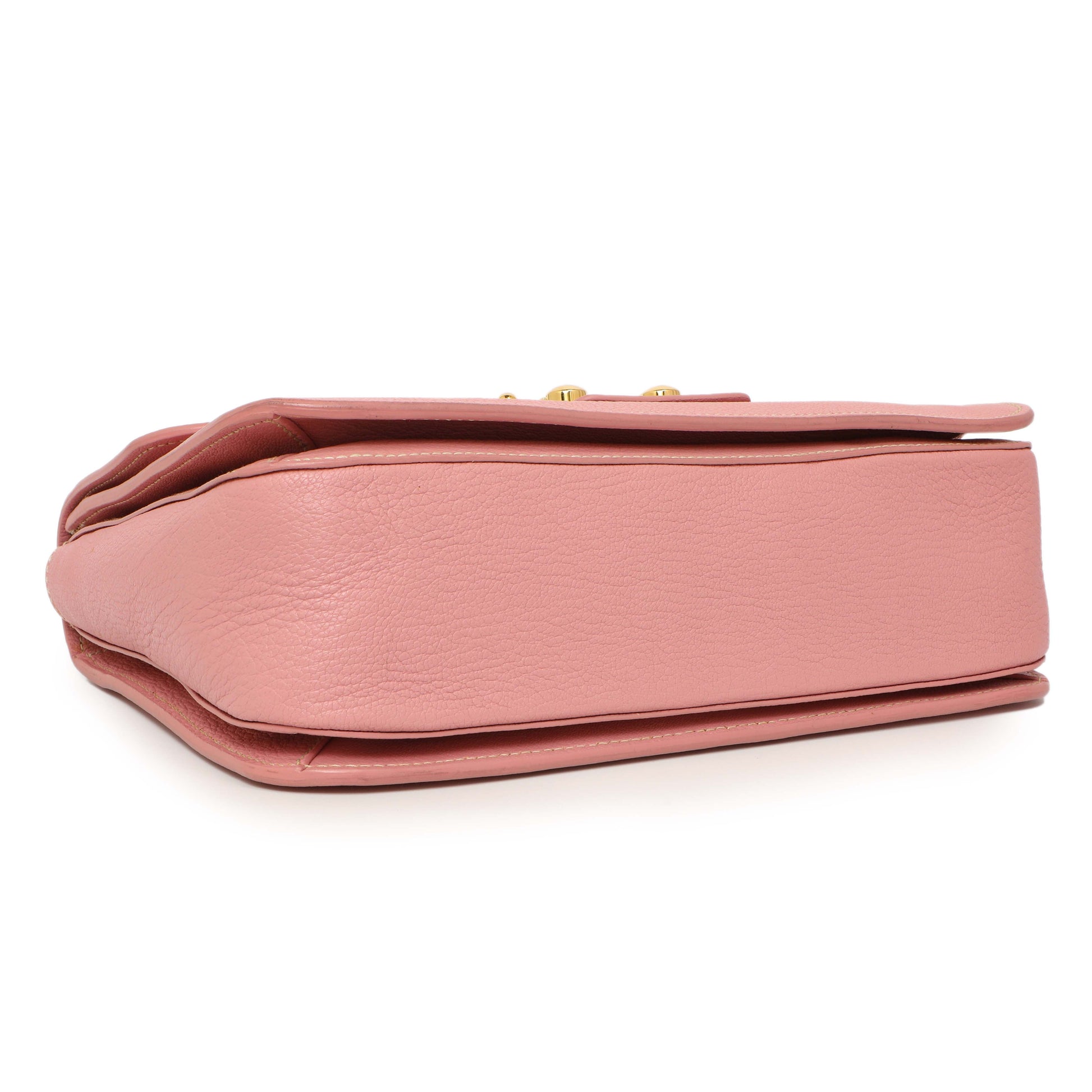 Exclusive Miu Miu Rosa Goatskin Madras Flap Shoulder Bag — Back View