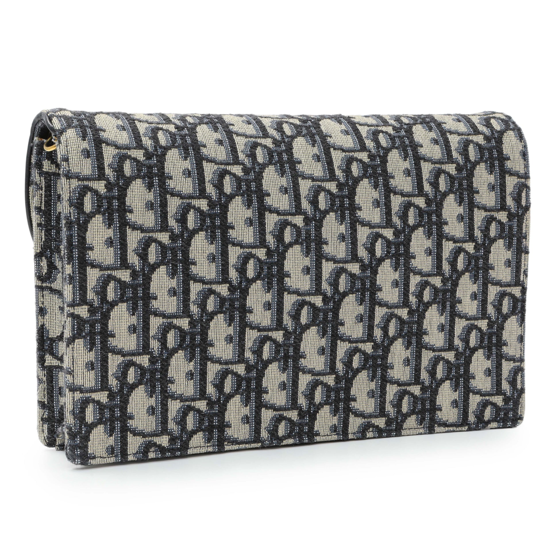Exclusive Christian Dior Oblique Saddle Chain Pouch — Side View