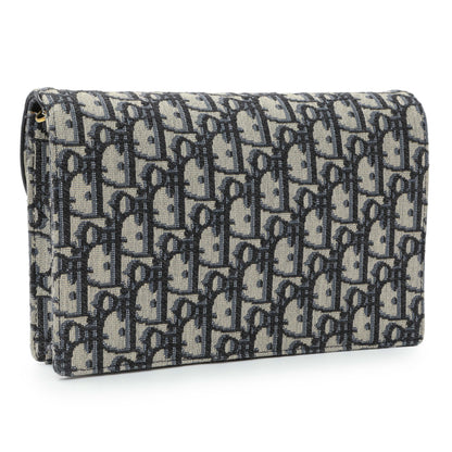 Exclusive Christian Dior Oblique Saddle Chain Pouch — Side View