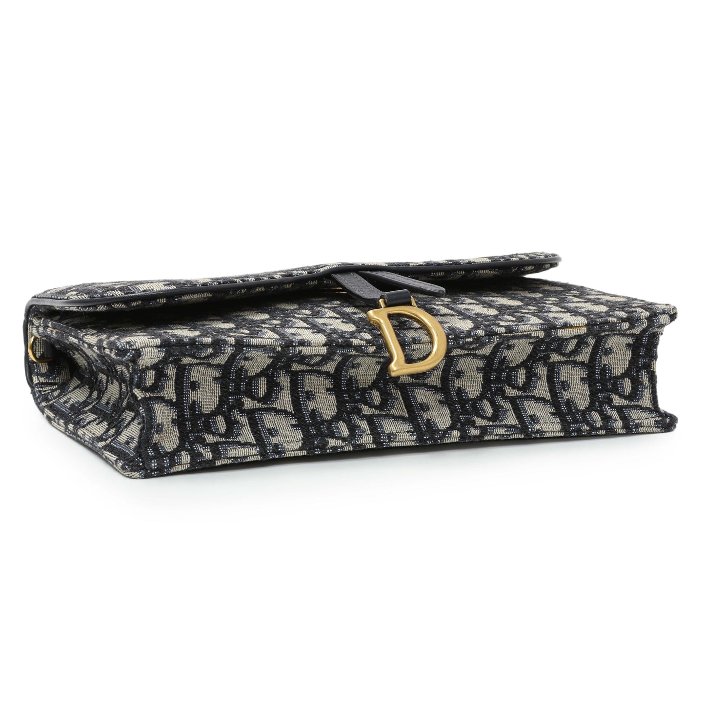 Exclusive Christian Dior Oblique Saddle Chain Pouch — Back View