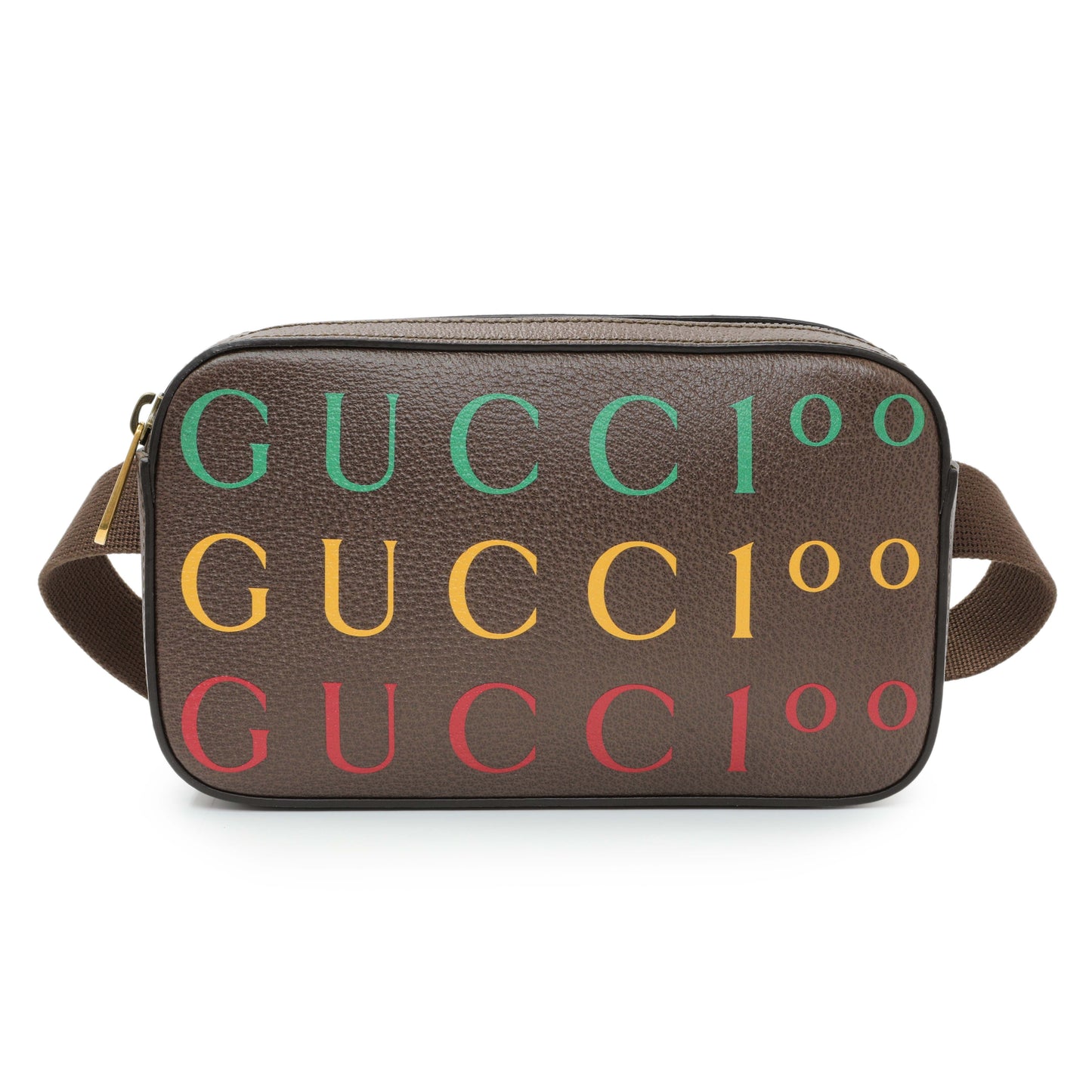 Exclusive Gucci Textured Dollar Calfskin Gucci 100 Aria Belt Bag — Front View