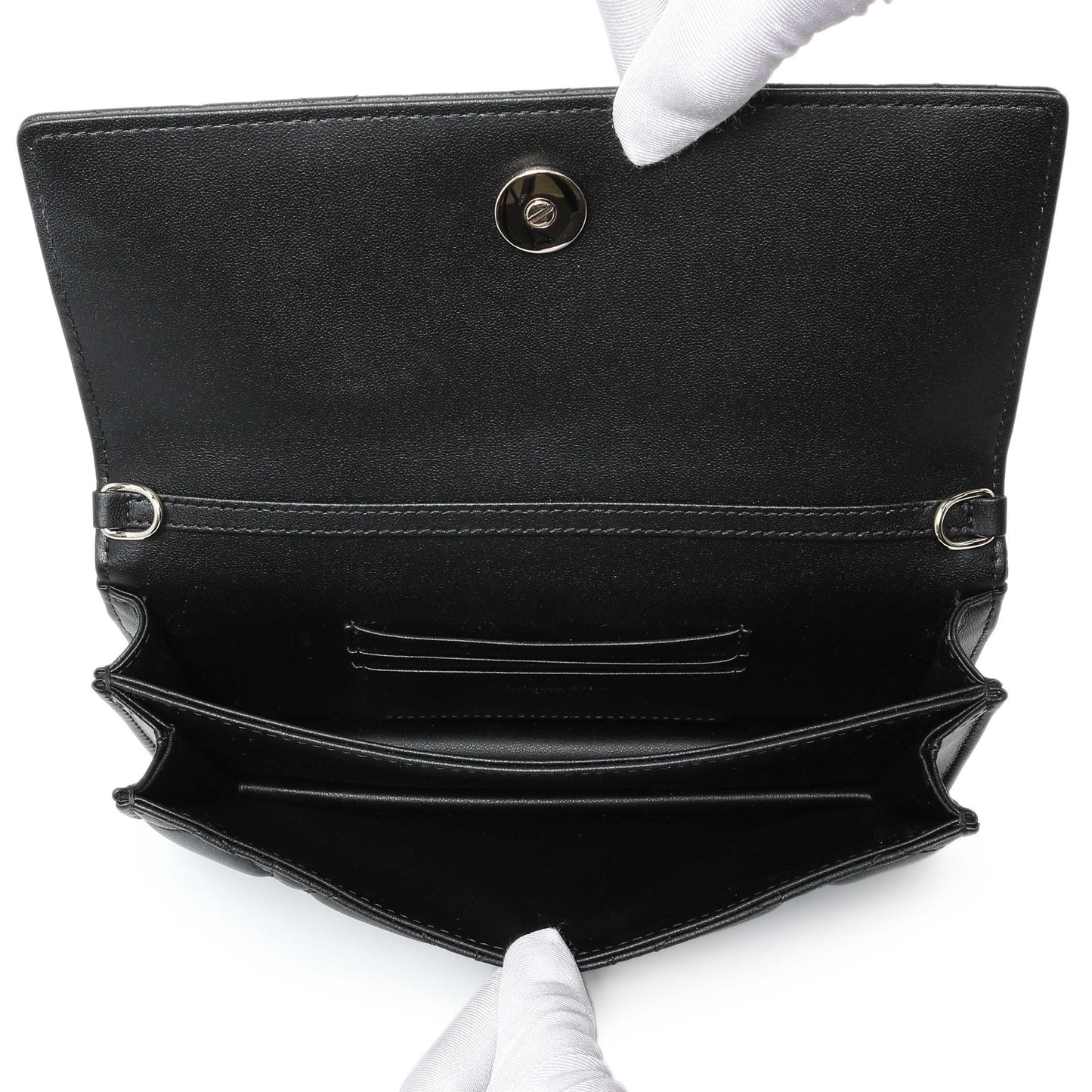 Exclusive Christian Dior Black Lambskin Cannage Mini My Dior Bag — Top View