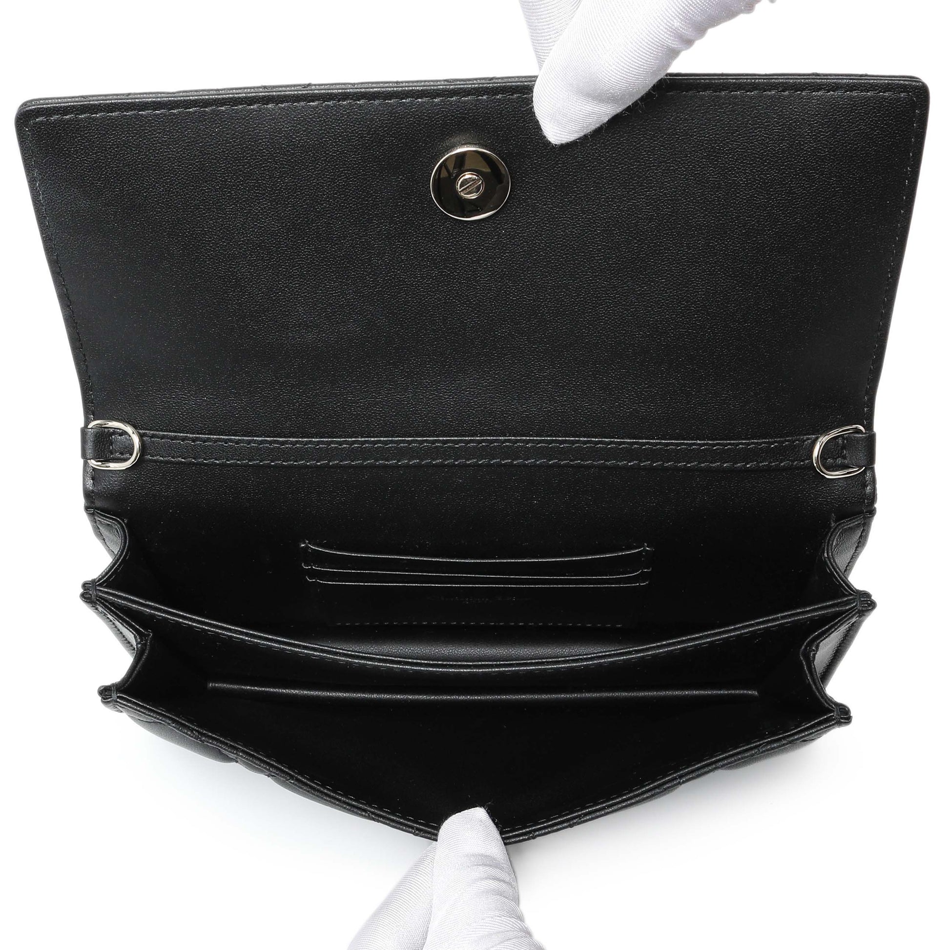 Exclusive Christian Dior Black Lambskin Cannage Mini My Dior Bag — Top View