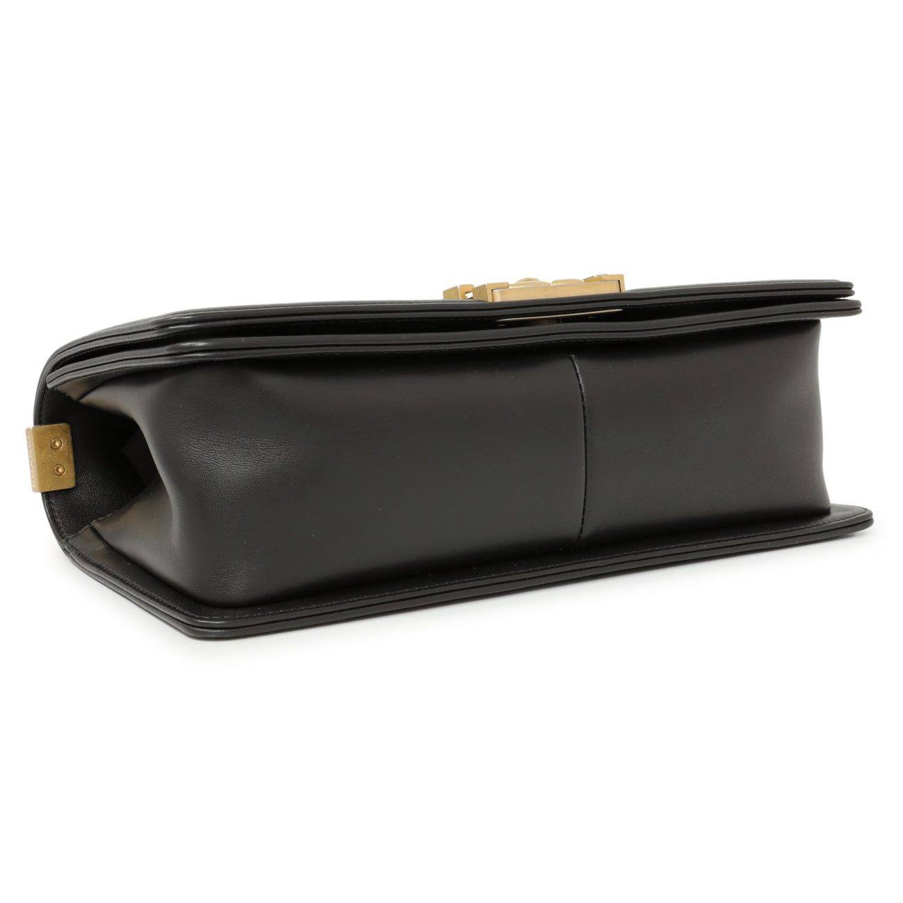 Exclusive Chanel Black Quilted Calfskin Medium Boy Bag — Top View