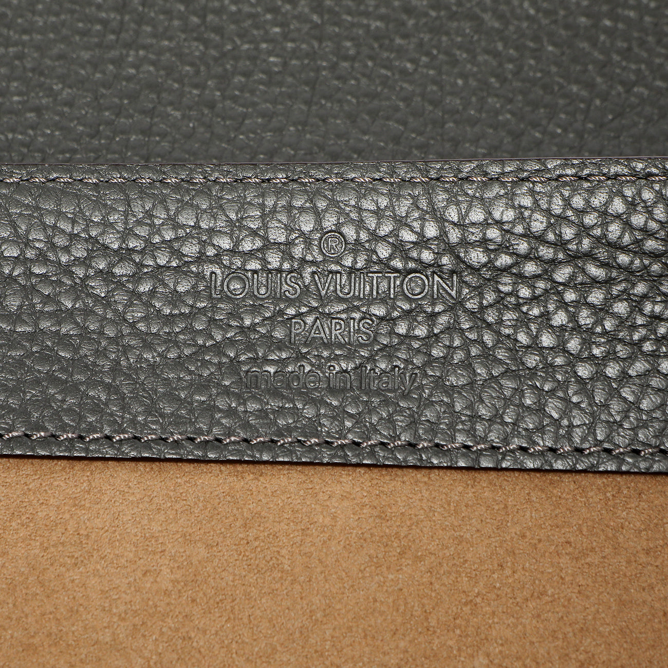 Exclusive Louis Vuitton Anthracite Taurillon Arsene Backpack — Detail View
