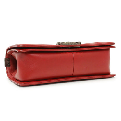Exclusive Chanel Red Quilted Calfskin Medium Boy Flap — Top View