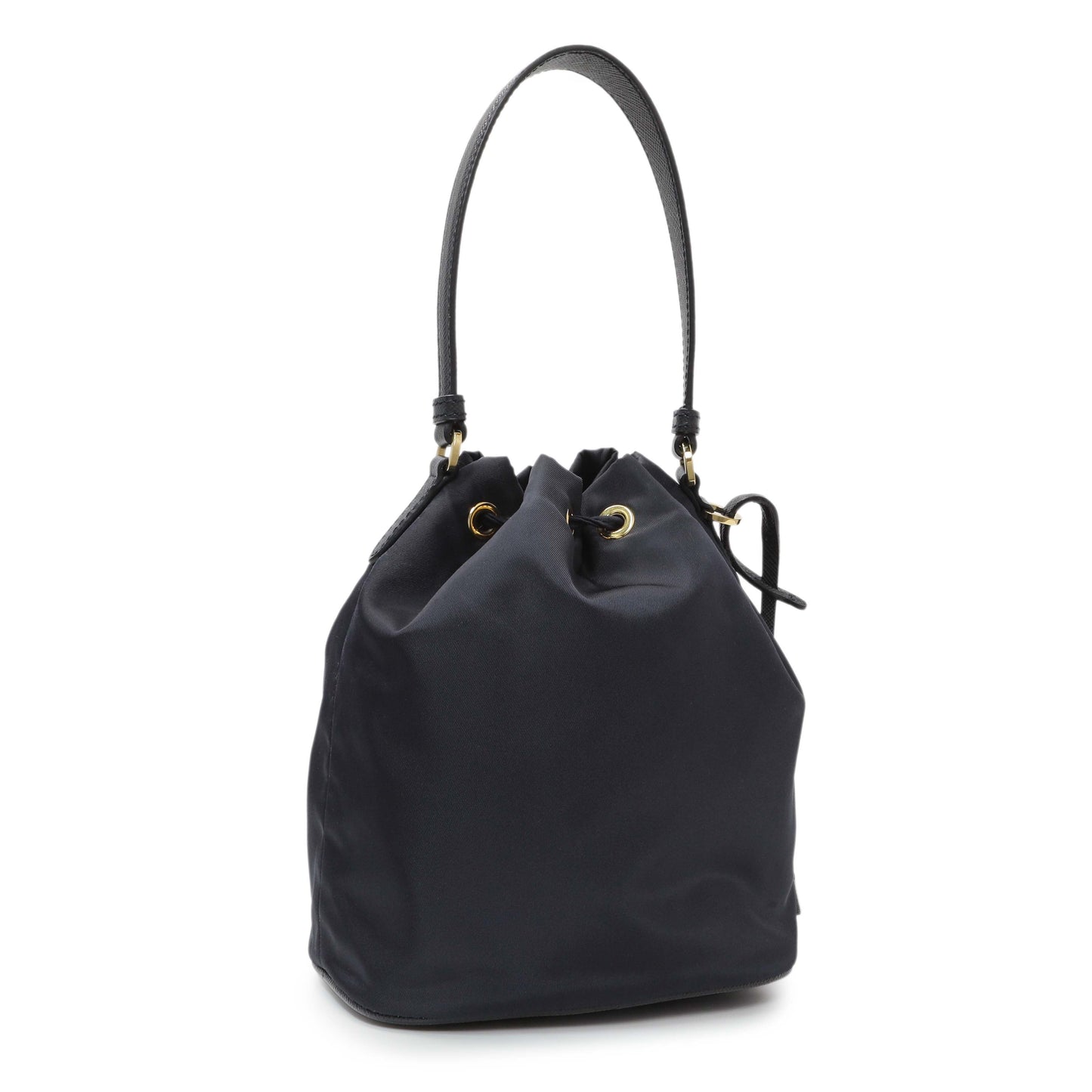 Exclusive Prada Navy Re-Edition 1978 Mini Re-Nylon Bucket Bag — Side View