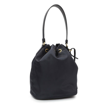 Exclusive Prada Navy Re-Edition 1978 Mini Re-Nylon Bucket Bag — Side View
