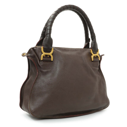 Exclusive Chloe Brown Calfskin Medium Marcie Satchel — Side View