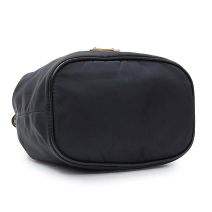 Exclusive Prada Navy Re-Edition 1978 Mini Re-Nylon Bucket Bag — Back View