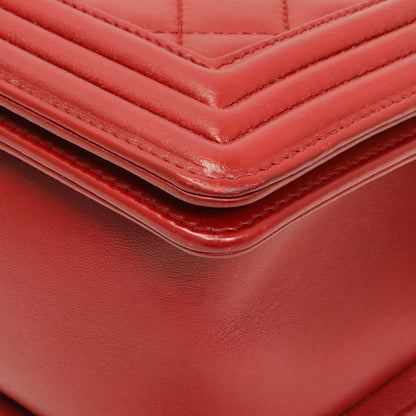 Exclusive Chanel Red Quilted Calfskin Medium Boy Flap — Lifestyle View